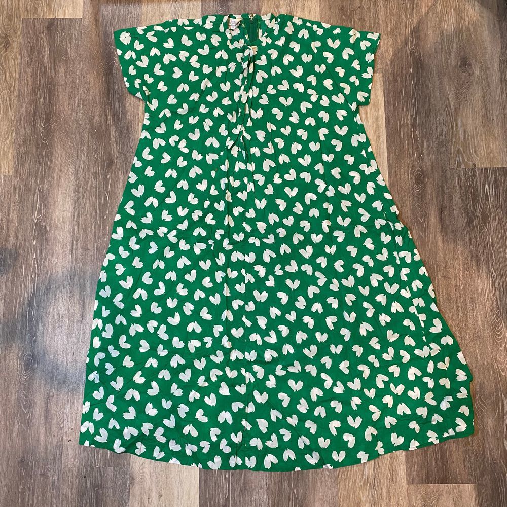Stanley Sherman Green Cotton Dress with He…